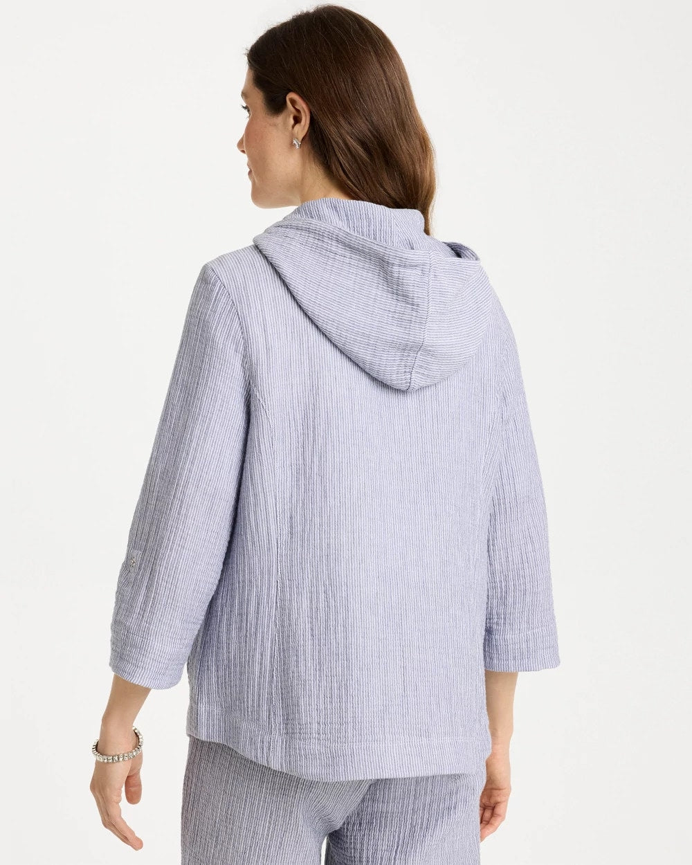 Chico's On Sale Blue Zenergy® Striped Gauze Jacket