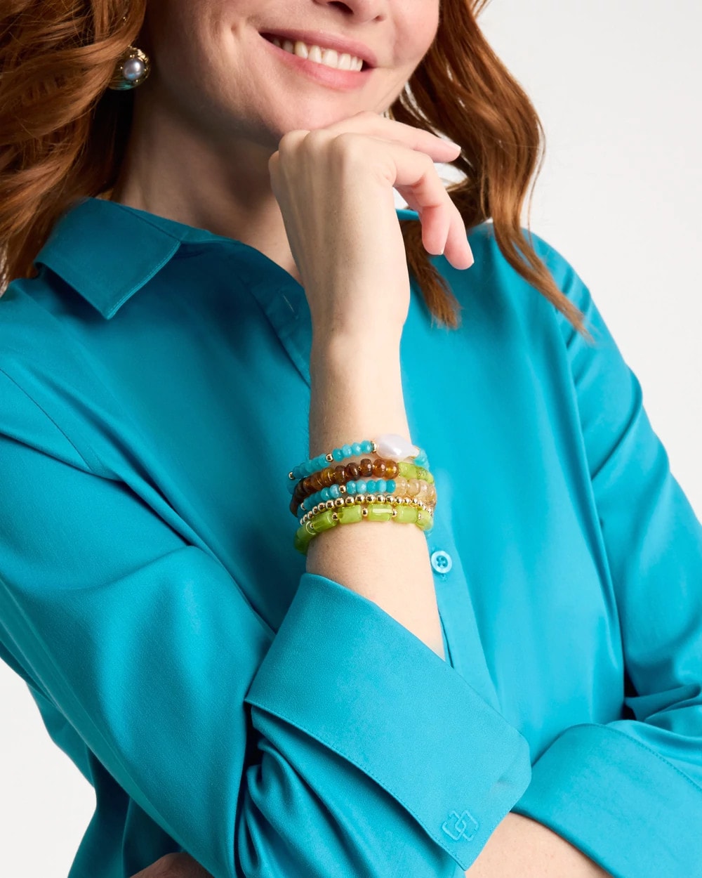 Chico's Online Lagoon Blue No Iron™ Stretch Shirt