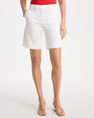 Chico's Outlet Alabaster Emme Fly Front Sateen Shorts
