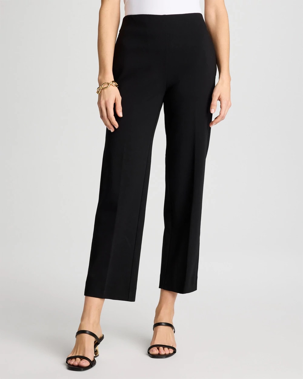 Chico's On Sale Black Juliet Lightweight Straight Crop Pants