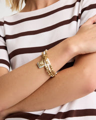 Chico's Discount Gold Set of 3 Pearl Treasure Stretch Bracelets