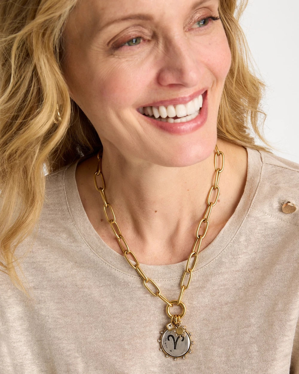 Chico's Sale Gold Golden Charm Link Necklace