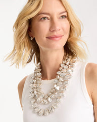 Chico's Outlet Silver Chunky Silver Multi-Strand Necklace
