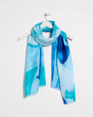 Chico's Online Blue Sea Spray Oblong Scarf