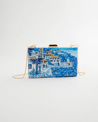Chico's Discount Blue Embellished Scenic Clutch