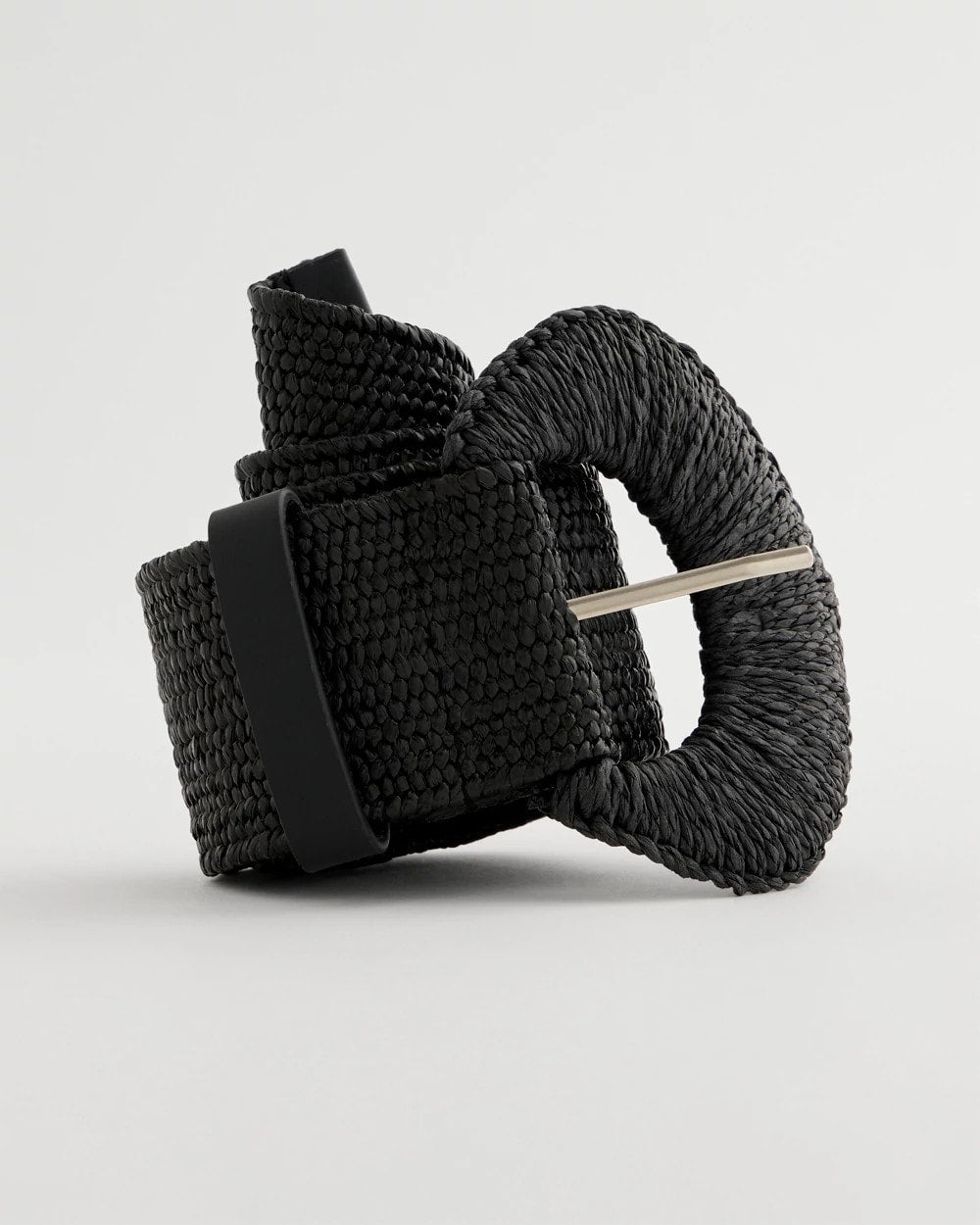 Chico's Sale Black Raffia Wrapped Stretch Belt