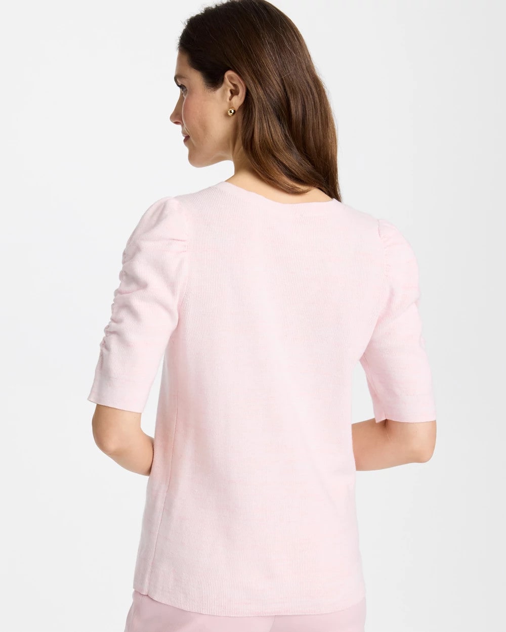 Chico's On Sale Sweet Blossom Space Dyed Ruched V-Neck Pullover Sweater