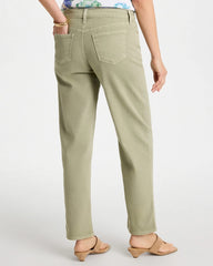 Chico's Discount Seagrass Green Boyfriend Relaxed Crop Jeans