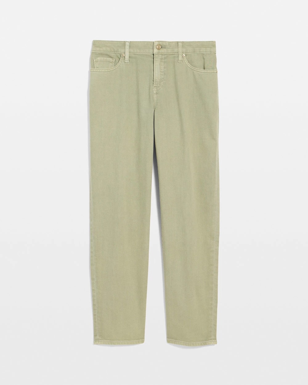 Chico's Discount Seagrass Green Boyfriend Relaxed Crop Jeans