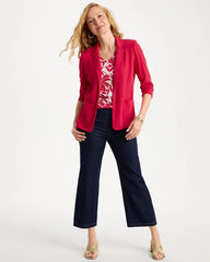 Chico's Sale Cherry Lush Slub Knit Blazer