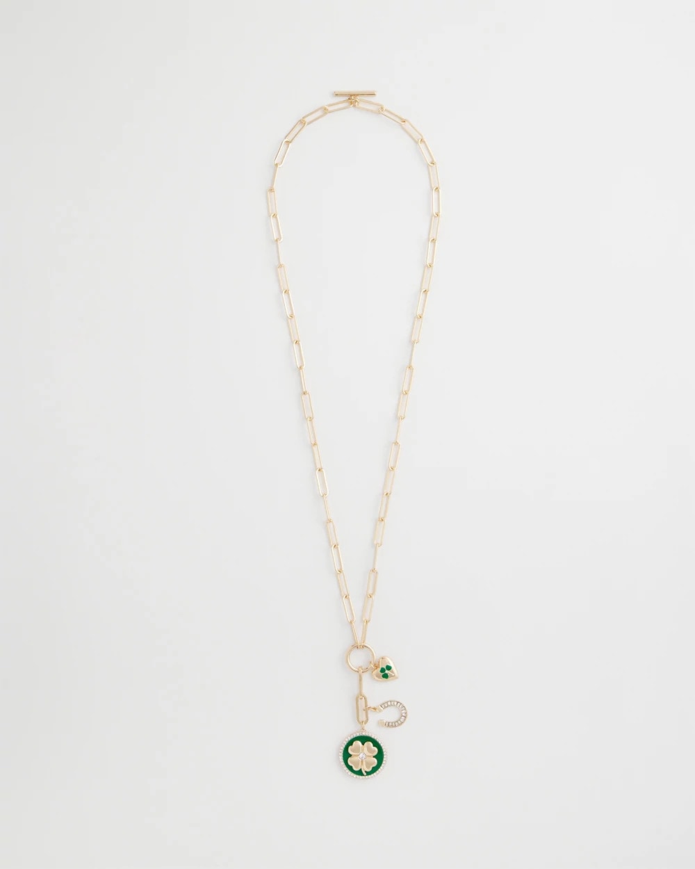 Chico's On Sale Green Lucky Charm Twice As Nice Necklace