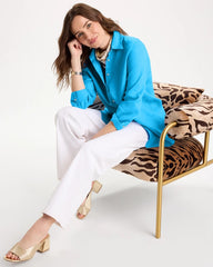 Chico's For Sale Blue Tide No Iron™ Linen Shirt
