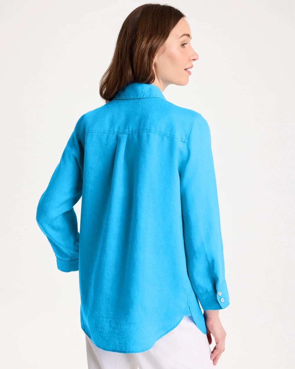 Chico's For Sale Blue Tide No Iron™ Linen Shirt