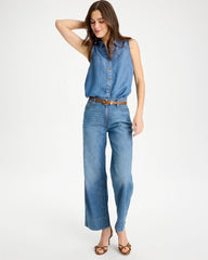 Chico's Online Burano Indigo Tencel Denim Sleeveless Shirt