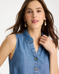 Chico's Online Burano Indigo Tencel Denim Sleeveless Shirt
