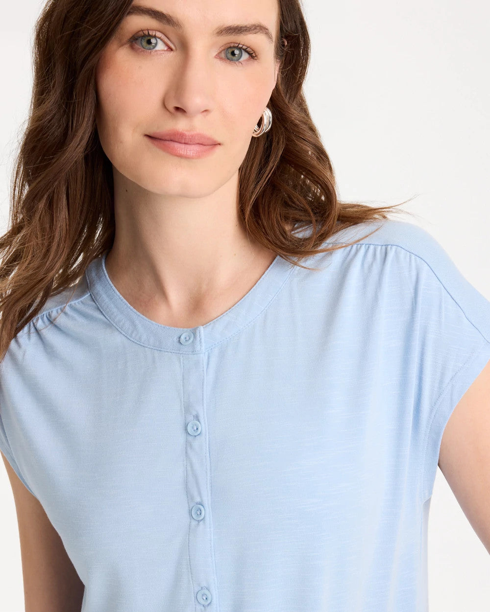 Chico's Sale Blue Haven Refined Button Tee