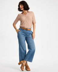 Chico's On Sale Mocha Mousse Textured Camp Tee
