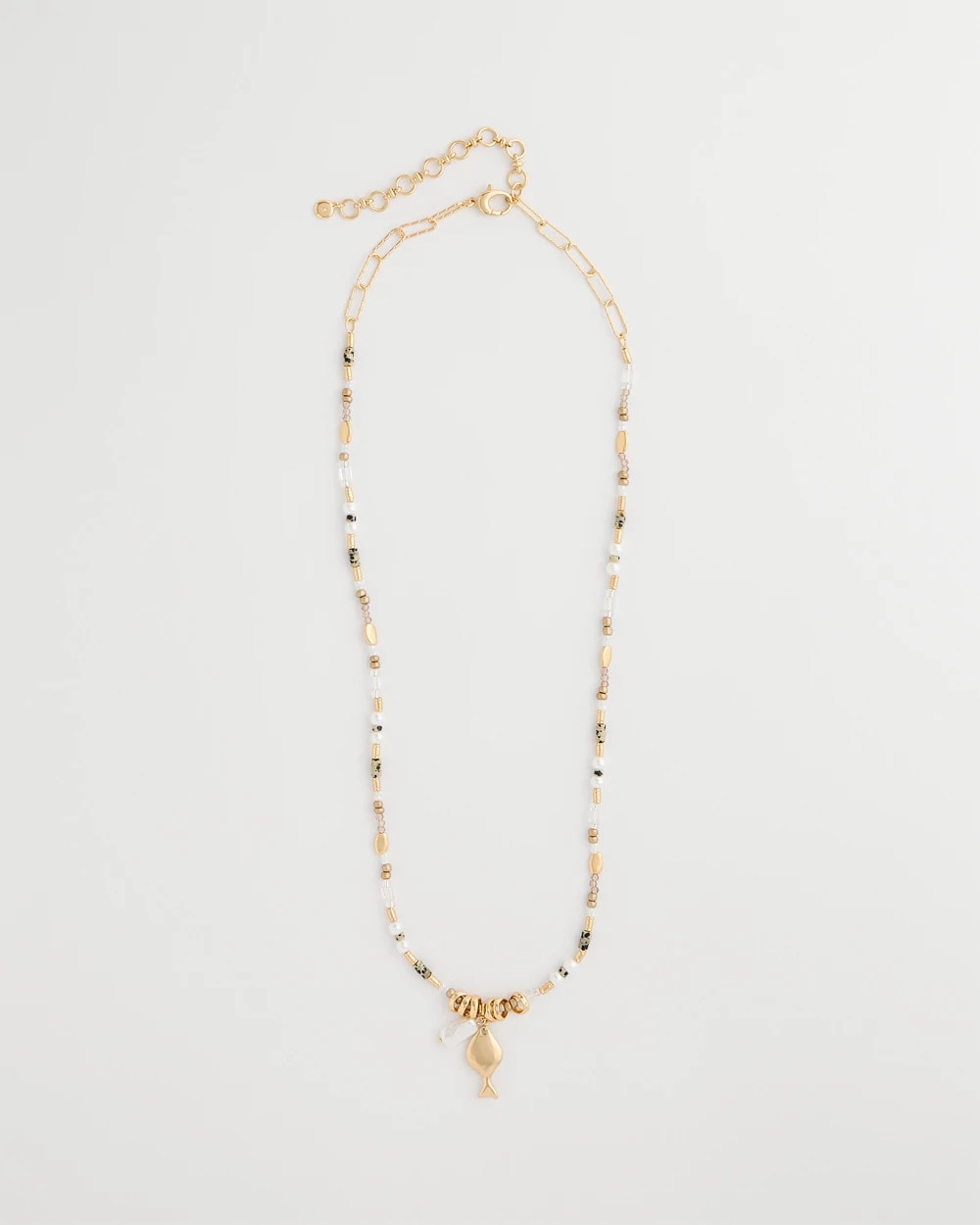 Chico's For Sale Neutral Coral Jade Stone Charm Necklace