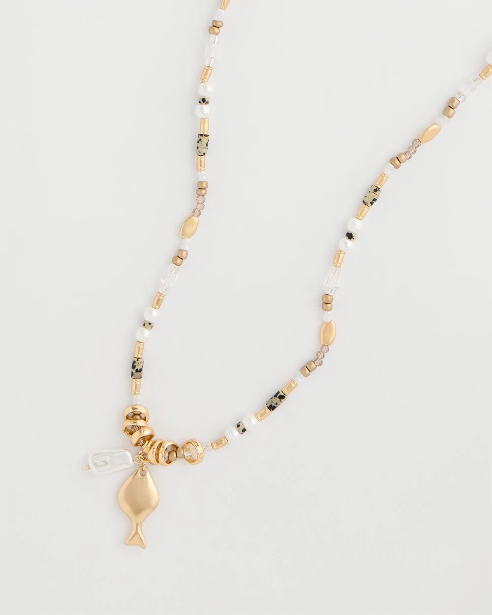 Chico's For Sale Neutral Coral Jade Stone Charm Necklace