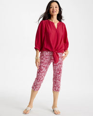Chico's Sale Cherry Lush Tie-Front Top
