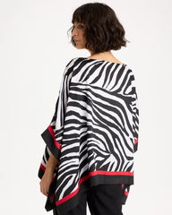 Chico's Sale Black Woven Animal Print Poncho