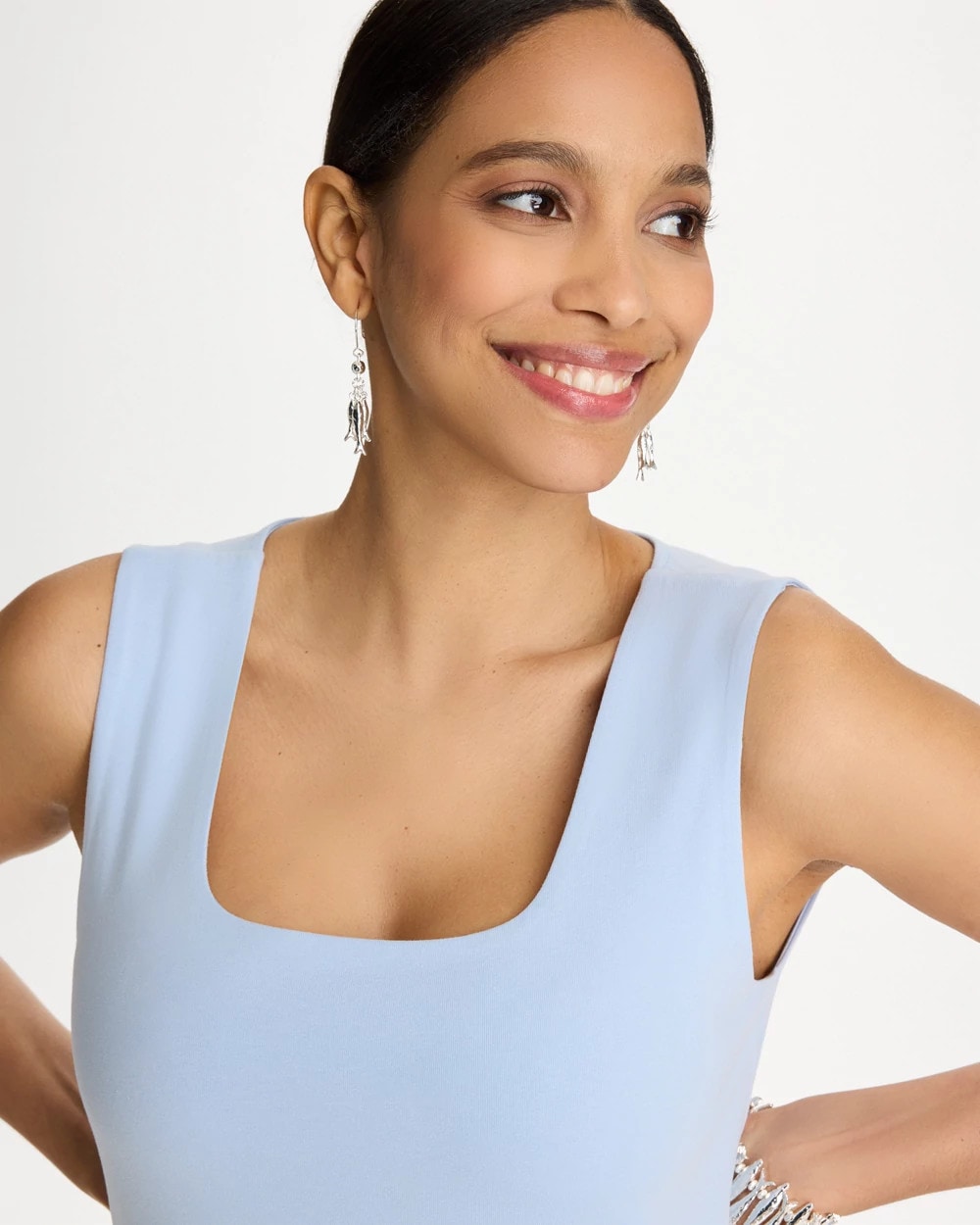 Chico's Outlet Blue Haven Contour Cotton™ Square Neck Tank