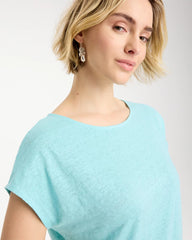 Chico's Sale Bondi Blue Linen Dolman Tee