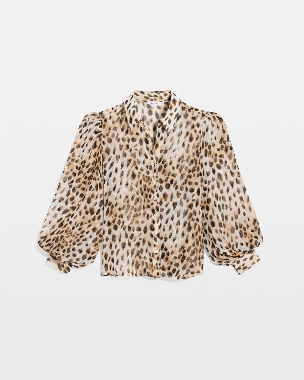 Chico's On Sale Black Georgette Animal Print Blouse