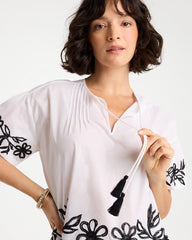 Chico's Outlet Alabaster Cotton Voile Applique Blouse