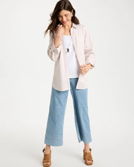 Chico's Outlet Smokey Taupe No Iron™ Stretch Neutral Gingham Shirt