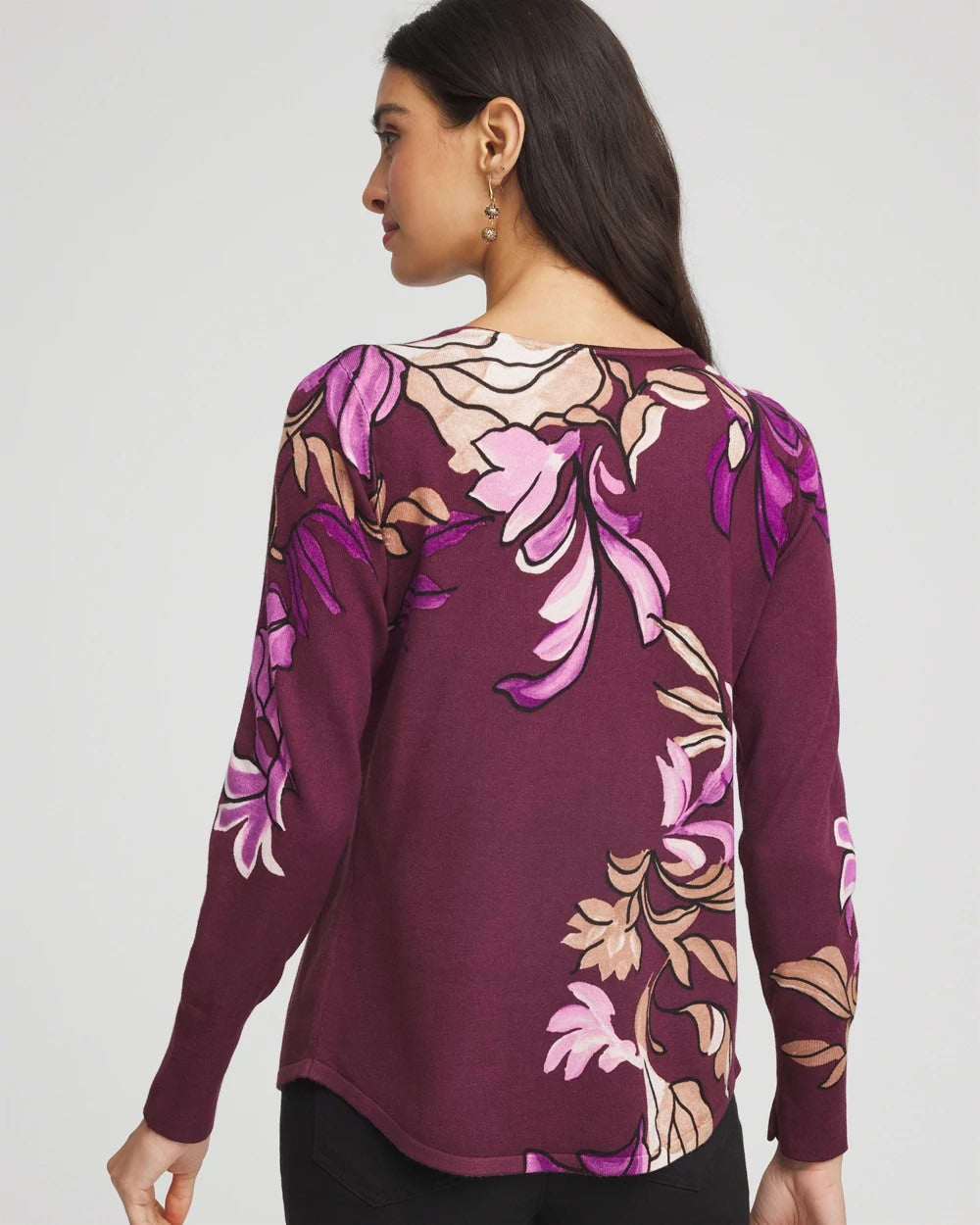 Chico's On Sale Deep Chianti Ella V-Neck Artisanal Pullover Sweater