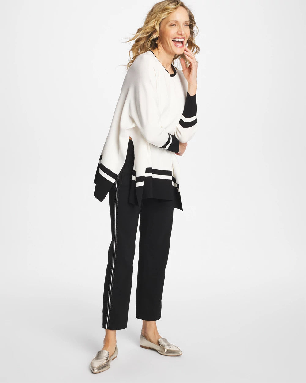Chico's Sale Black Brigitte™ Piped Straight Cropped Pants