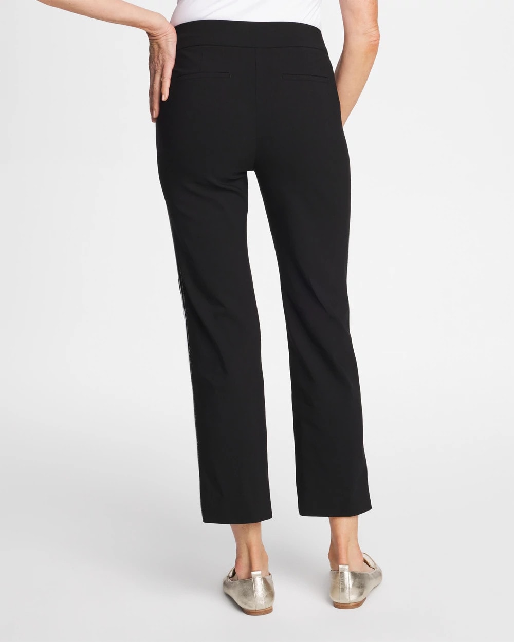 Chico's Sale Black Brigitte™ Piped Straight Cropped Pants