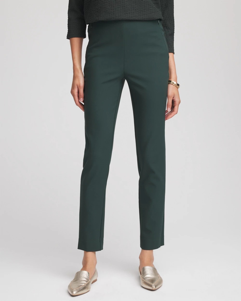 Chico's On Sale Darkest Spruce Lightweight Juliet Straight Ankle Pants
