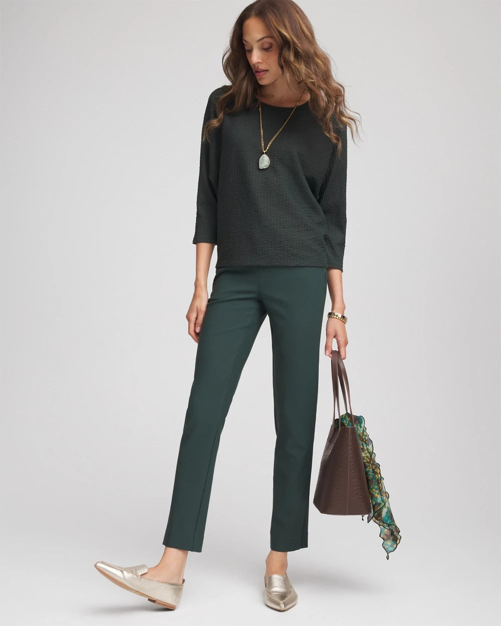 Chico's On Sale Darkest Spruce Lightweight Juliet Straight Ankle Pants