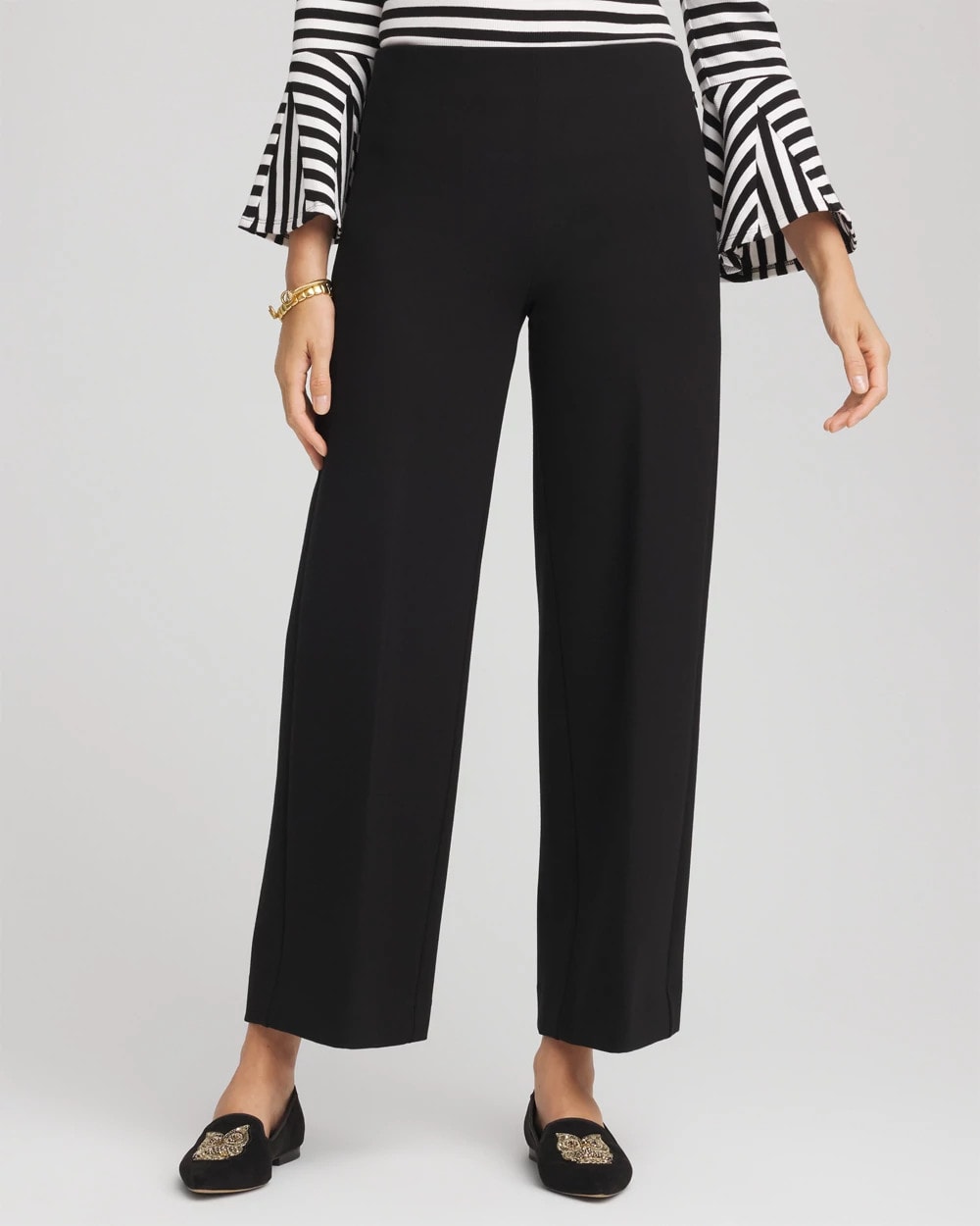 Chico's Online Black Juliet Slim Wide-Leg Cropped Pants