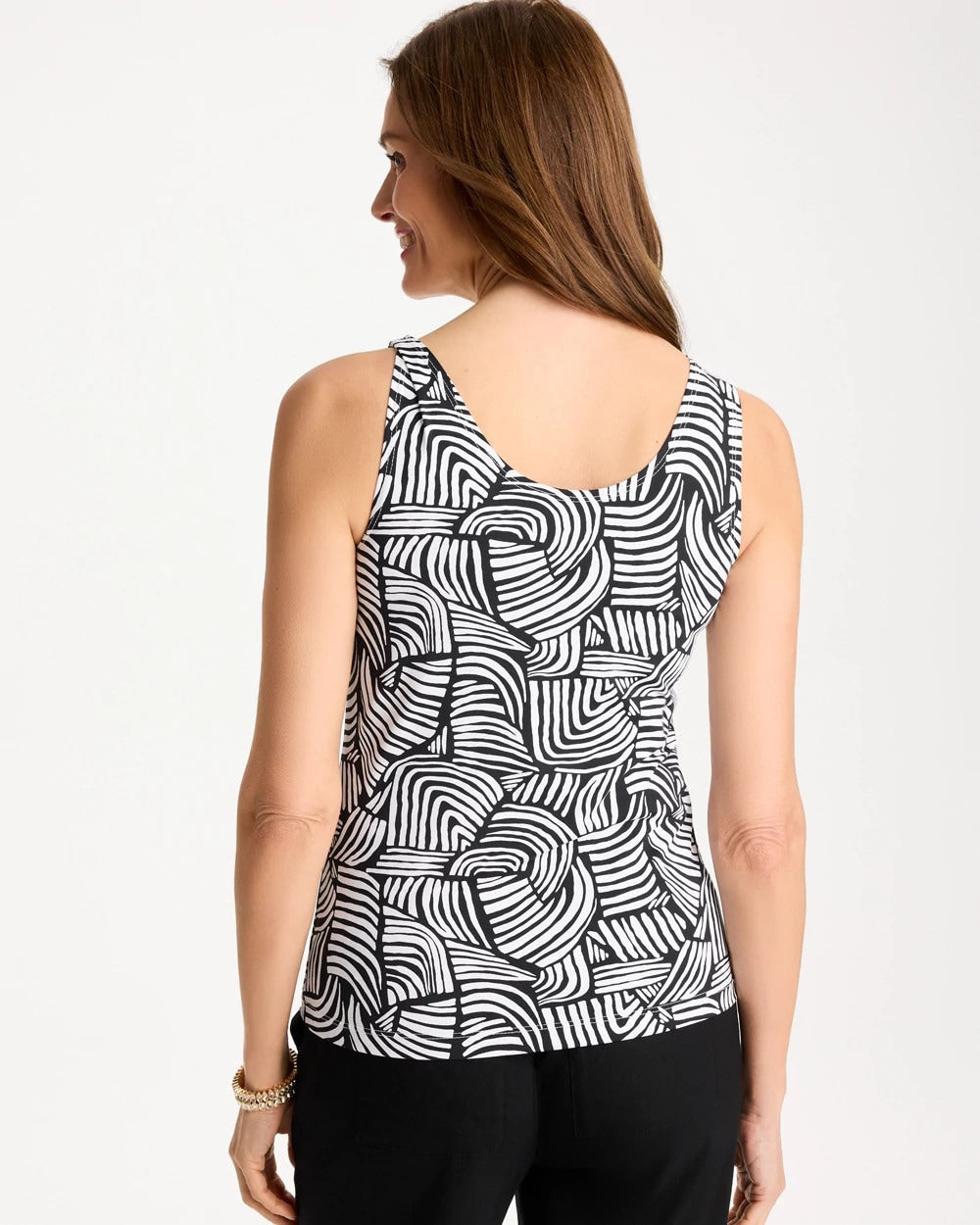 Chico's Sale Black Printed Microfiber Tank