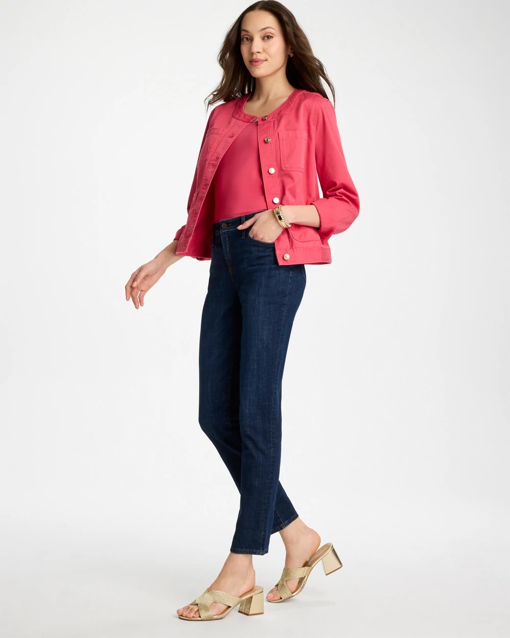 Chico's Outlet Dark Sapphire Indigo Girlfriend Slim Ankle Jeans