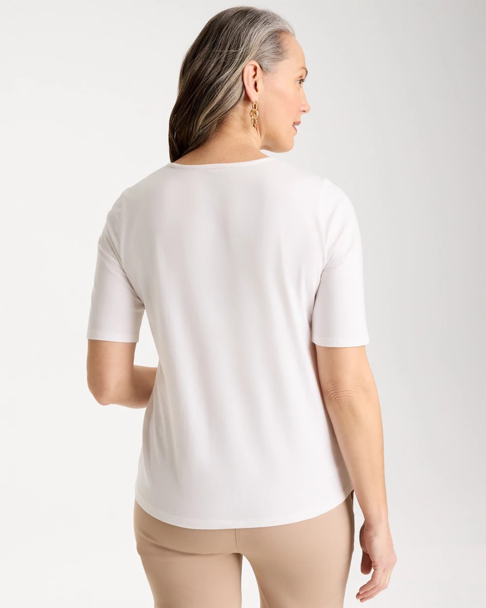 Chico's On Sale Alabaster Sequin Embroidered Floral Tee