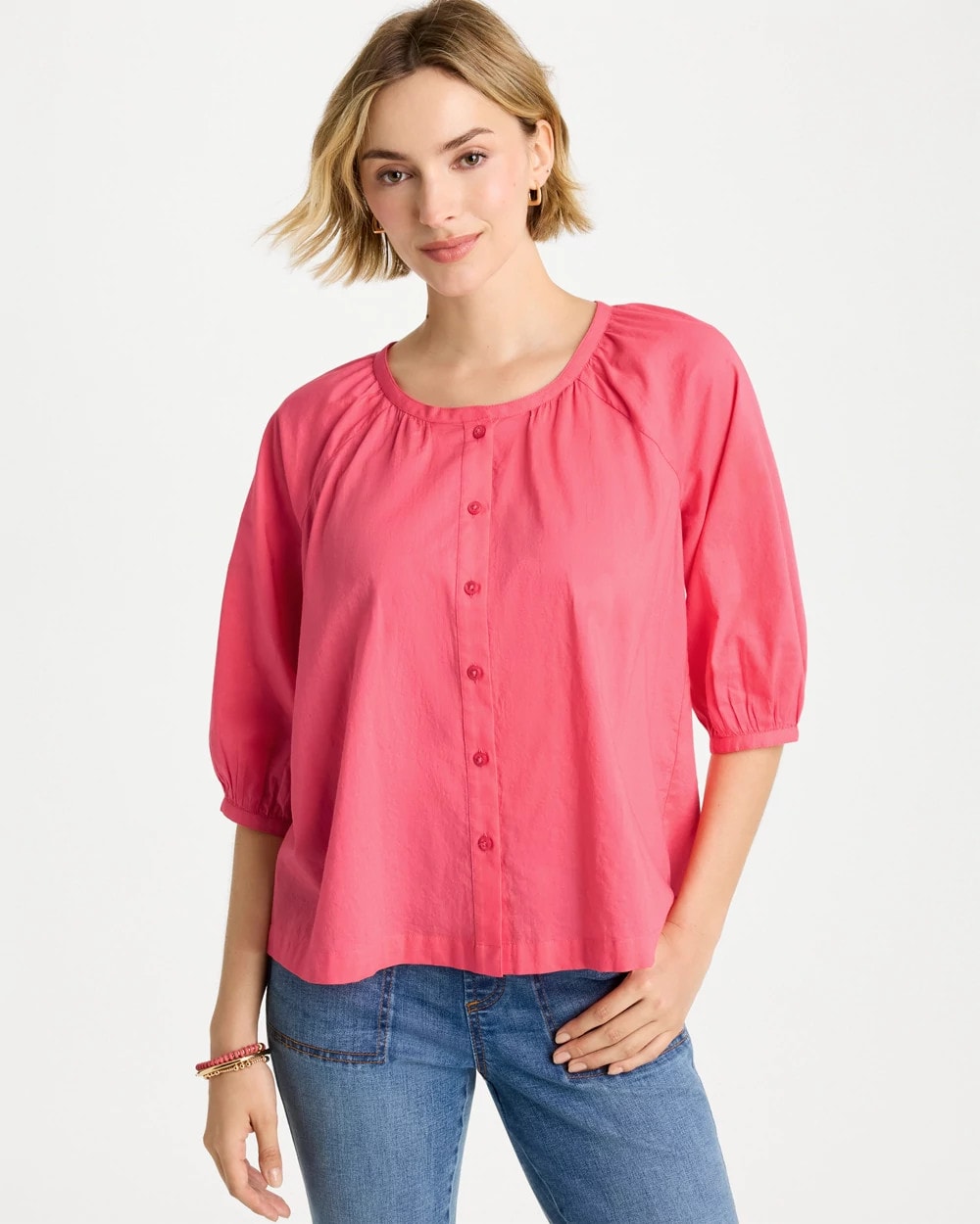 Chico's For Sale Calypso Coral Cotton Voile Blouse