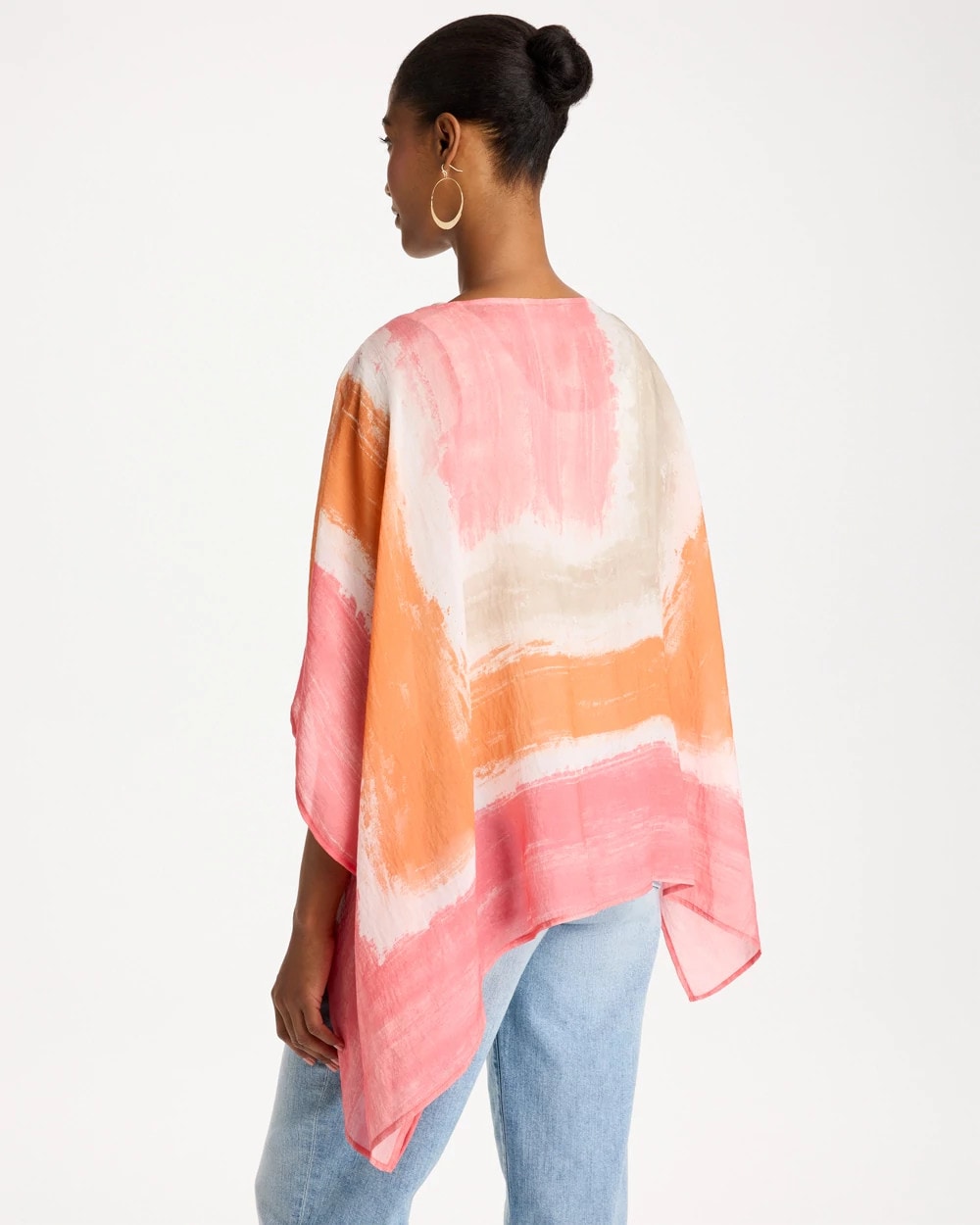 Chico's Online Coral Printed Poncho