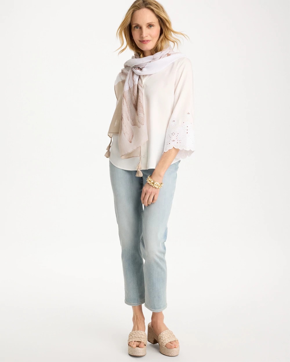 Chico's Online Alabaster Tencel™ Denim Eyelet Shirt
