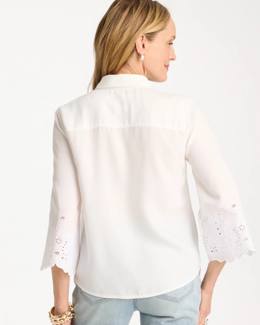 Chico's Online Alabaster Tencel™ Denim Eyelet Shirt