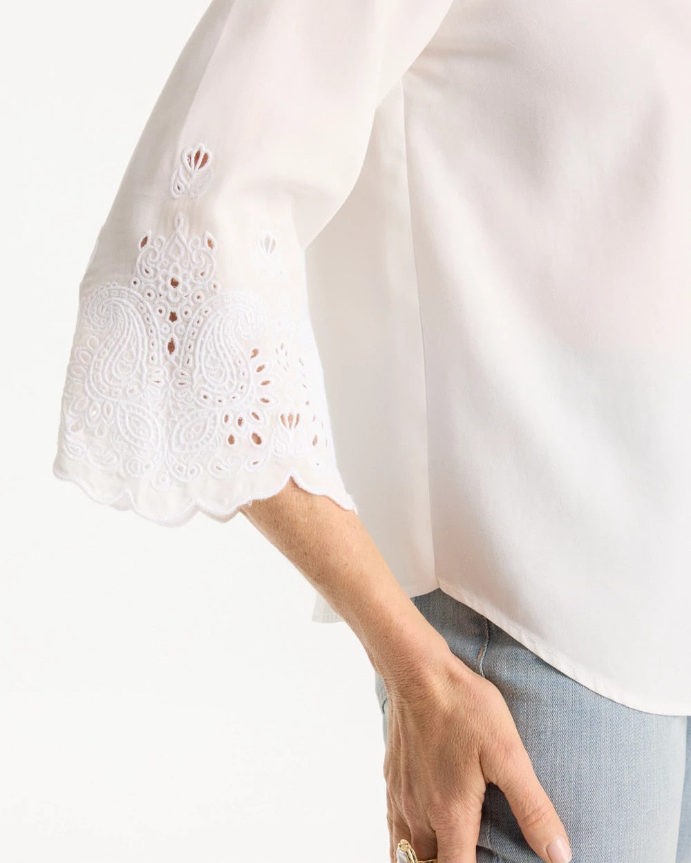 Chico's Online Alabaster Tencel™ Denim Eyelet Shirt