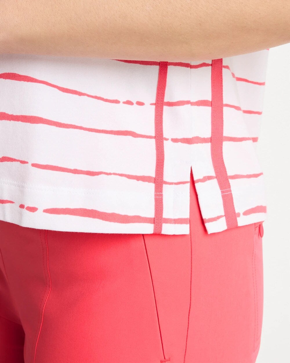 Chico's On Sale Calypso Coral Zenergy® UPF Striped Dolman Tee