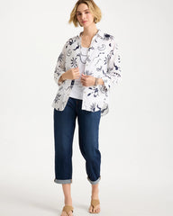 Chico's On Sale Passport Blue No Iron™ Linen Beach Shirt