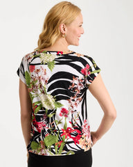 Chico's For Sale Black Refined Jersey Slub Button Tee