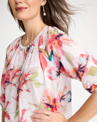 Chico's Discount Calypso Coral Cotton Voile Croix Collage Blouse