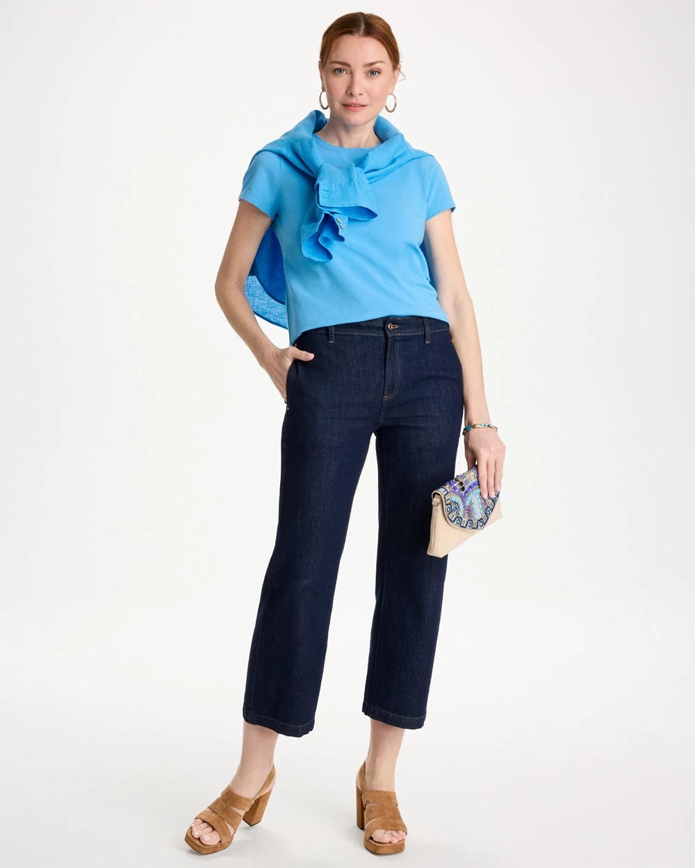 Chico's Sale Blue Tide Perfect Crewneck Tee