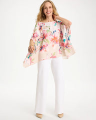 Chico's Sale Calypso Coral Croix Collage Classic Poncho